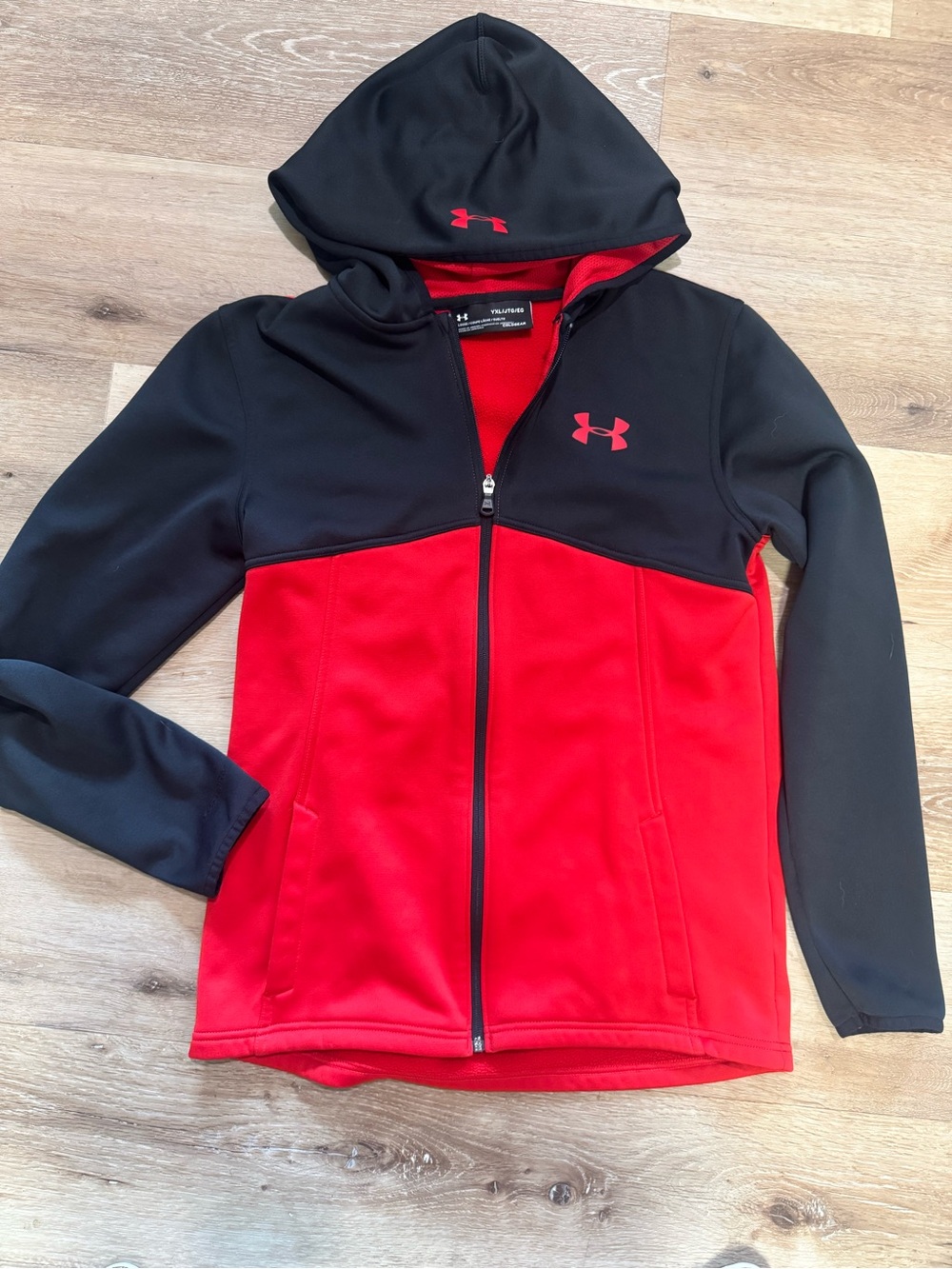 Under Armour Kids' Red & Black Hooded Full-Zip Sweatshirt